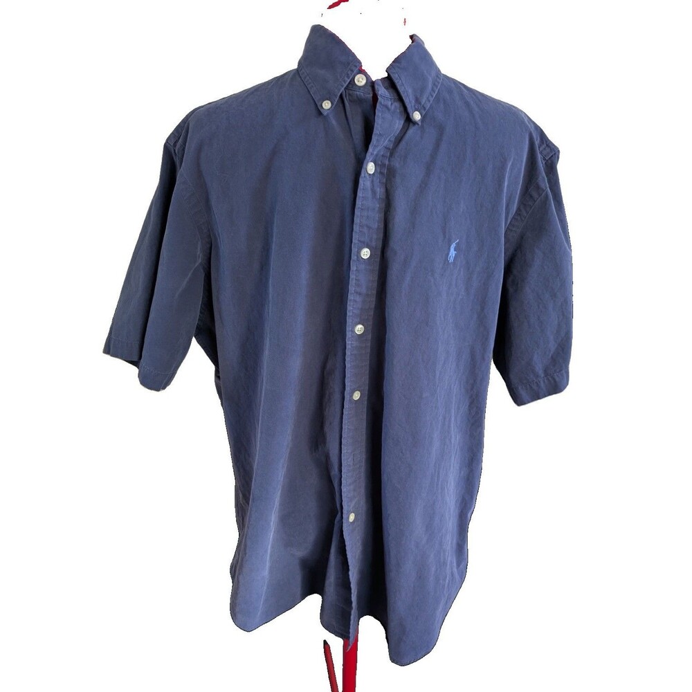 Ralph Lauren Men’s Navy Blue Short Sleeve Shirt Size XL - Picture 2 of 4